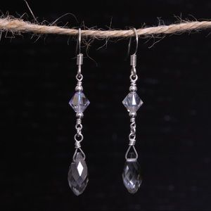 Handmade Clear Glass & Stainless Steel Earrings